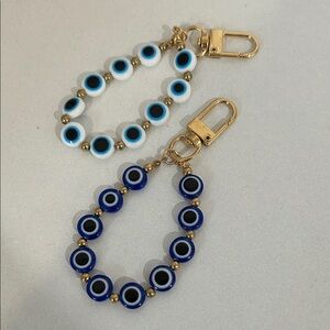 Gold and Blue Evil Eye Keychain Set of 2